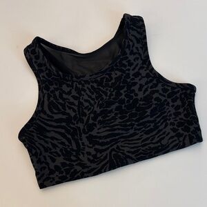Black Animal Print Sports Top/ Bra